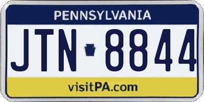 PA license plate JTN8844