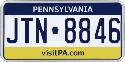 PA license plate JTN8846