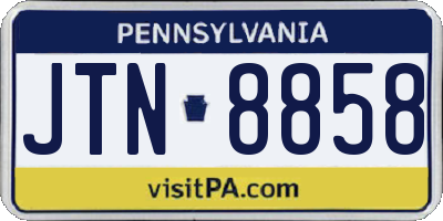 PA license plate JTN8858