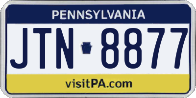 PA license plate JTN8877
