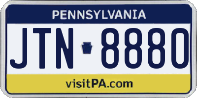 PA license plate JTN8880