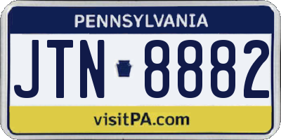PA license plate JTN8882