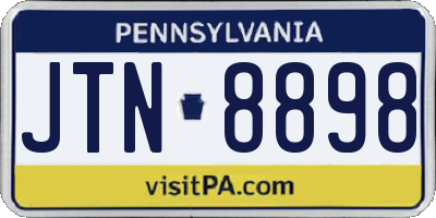 PA license plate JTN8898