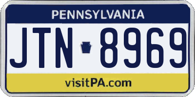 PA license plate JTN8969