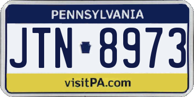PA license plate JTN8973