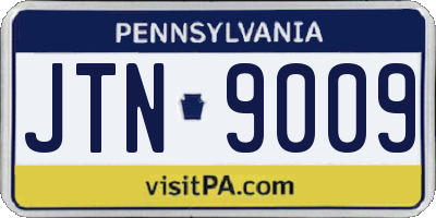 PA license plate JTN9009