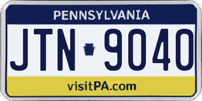 PA license plate JTN9040