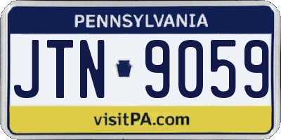 PA license plate JTN9059