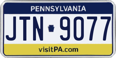 PA license plate JTN9077