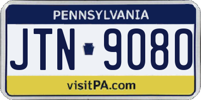PA license plate JTN9080