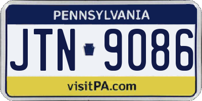 PA license plate JTN9086