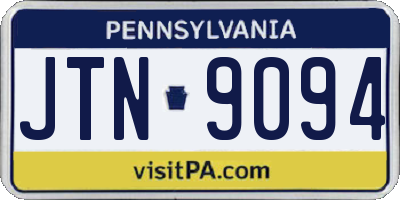 PA license plate JTN9094