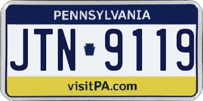 PA license plate JTN9119