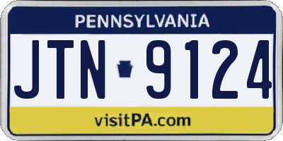 PA license plate JTN9124