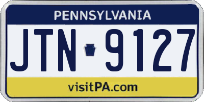PA license plate JTN9127