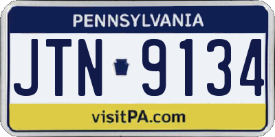 PA license plate JTN9134