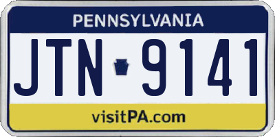 PA license plate JTN9141