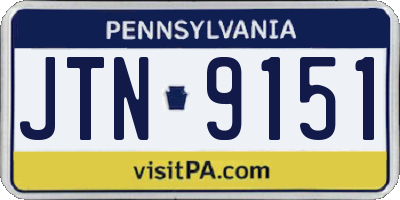 PA license plate JTN9151