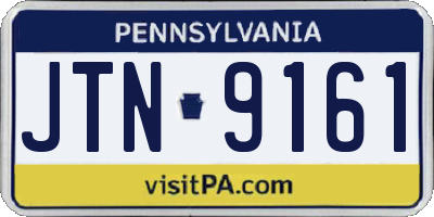 PA license plate JTN9161