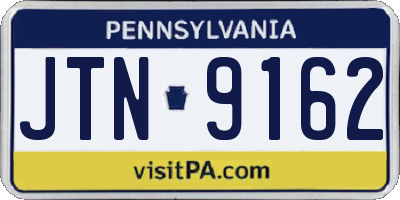 PA license plate JTN9162