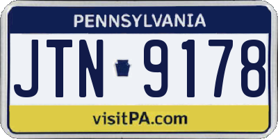 PA license plate JTN9178