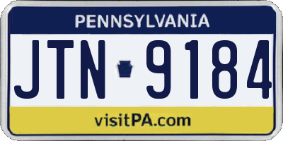 PA license plate JTN9184
