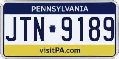 PA license plate JTN9189