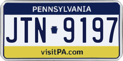 PA license plate JTN9197