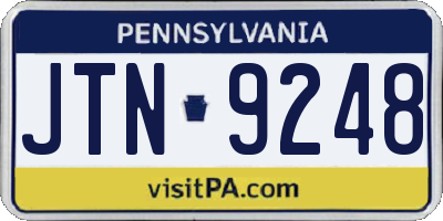 PA license plate JTN9248