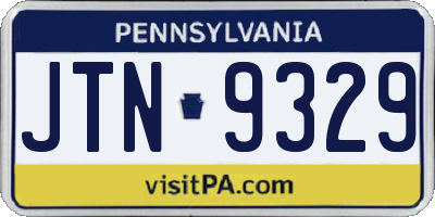 PA license plate JTN9329