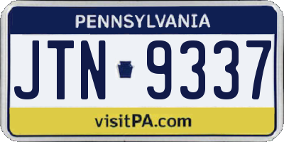 PA license plate JTN9337