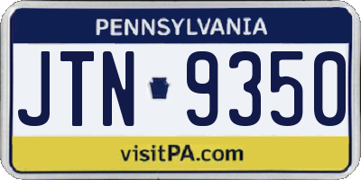 PA license plate JTN9350