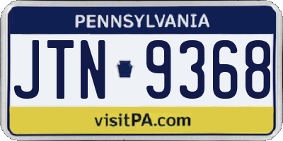 PA license plate JTN9368