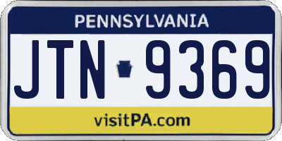 PA license plate JTN9369