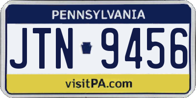 PA license plate JTN9456