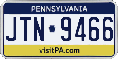 PA license plate JTN9466