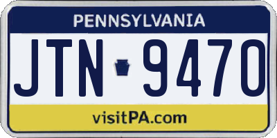 PA license plate JTN9470