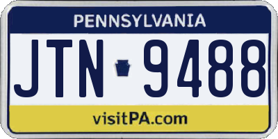 PA license plate JTN9488