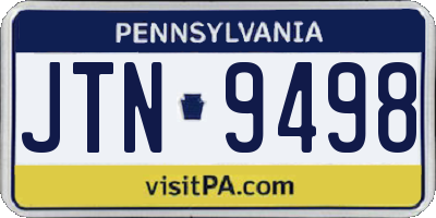 PA license plate JTN9498