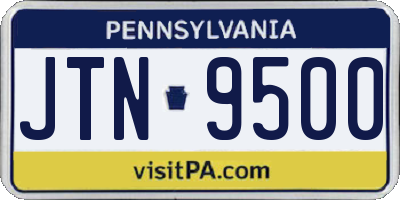 PA license plate JTN9500