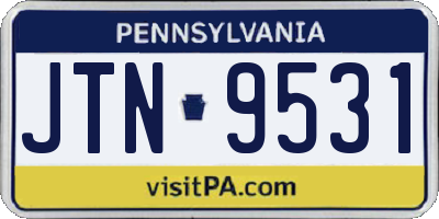 PA license plate JTN9531