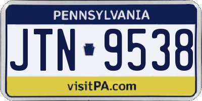 PA license plate JTN9538
