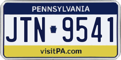 PA license plate JTN9541