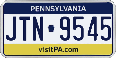 PA license plate JTN9545