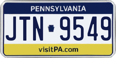 PA license plate JTN9549