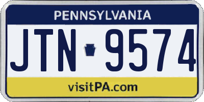 PA license plate JTN9574