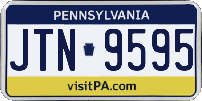PA license plate JTN9595