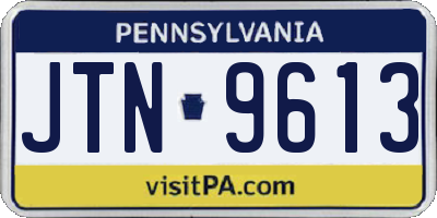 PA license plate JTN9613
