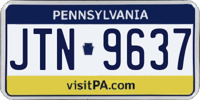 PA license plate JTN9637
