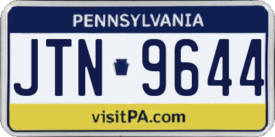PA license plate JTN9644